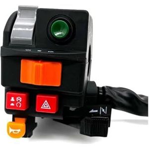 Motorfiets Stuurschakelaar 22mm Motorfietsschakelaars Met Choke Motorfietsclaxonknop Richtingaanwijzer Elektrische Start Koplamp Stuurcontroller Schakelaar