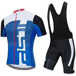 Wielertrui voor heren, zomer jongens koersbroek pakken mountainbike fietsen kleding set fietsen fietsshirts ademend, 45, L