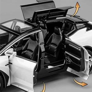 Gegoten lichtmetalen automodel 1:24 Legering Automodel Diecast Metaal Elektrische Intelligentie Voertuigen Automodel Geluid Speelgoed Cadeau (Color : Orange)