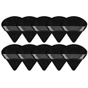 5/10/15/30/50 Stuks Mini Draagbare Driehoek Poederdons Droge Zachte Sponzen Losse Poeder instelling Make-Up Luchtdonsje Gereedschap (Color : Black-10pcs)