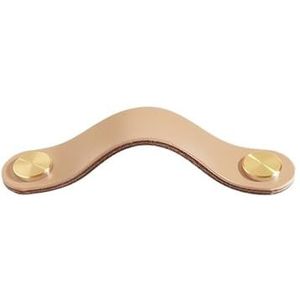 QAUUCP Lederen kasthandgrepen meubelhandvat voor kinderkamer keuken handvat ladeknoppen deur hardware lederen lade trekt (beige 128 mm)