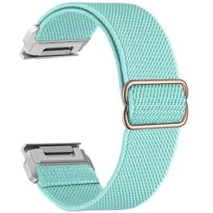20 22 26 mm elastisch geweven nylon lusband geschikt for Garmin Fenix ​​7X 6X 5X 7S 6S 5S Pro 7 6 5 Plus 3HR 945 Epix Gen 2 Enduro horlogeband (Color : Qing-Silver, Size : 26mm Tactix Delta)