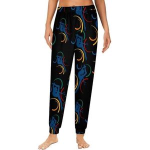 Gymnastiek meisje dames pyjama lounge broek elastische tailleband nachtkleding broek print