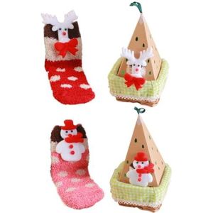 yeeplant Fuzzy Kerst Sokken Kleurrijke Warme Zachte Ademend Crew 2 Paar Vakantie Xmas Gezellige Mooie Sokken Feestelijk, Meerkleurig, Eén Maat