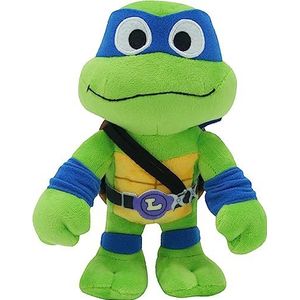 Mattel Teenage Mutant Ninja Turtles: Mutant Mayhem Leonardo Knuffel, zachte pop (20 cm) met blauw masker, van karakter Leo uit uit de TMNT film HRC77