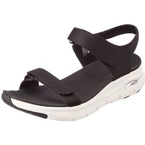Skechers Dames Arch Fit Touristy platte sandaal, zwart, 43 EU