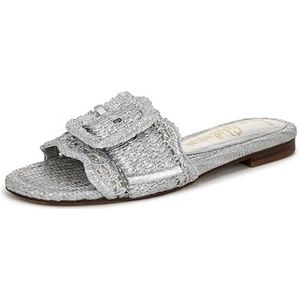Sam Edelman Women's Bambi Flat Sandal, Soft Silver, 6