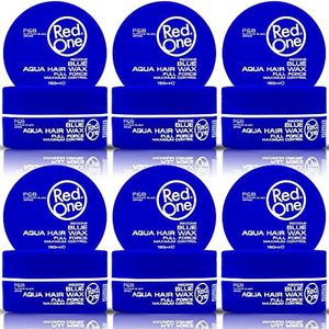 RedOne Haarstyling blauw, 6 x 150 ml, sterke haargel, ultra hold en maximale controle, matte look, luchtbelugingsgeur, langdurige styling voor mannen en vrouwen, gemakkelijk uit te wassen