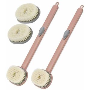 2 STKS Badmassage-reinigingsborstel met lange steel en zeepdispenser Rugborstel Lange steel for douche Ouderen Vloeibare badborstel met lange steel (Color : B)