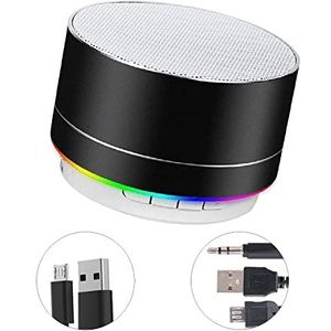 Bluetooth-luidspreker, draagbaar, mini-luidspreker, bas, stereo, trompet, licht, draadloos, ondersteunt LED FM USB Micro SD voor computer, laptop, tablet, smartphone, huis en buiten enz