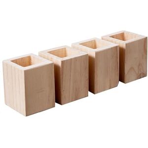 Houten Bedverhogers 4 Stuks Vierkante Meubelverhogers Zware Tafelliften Massief Houten Meubelpoten, Voegt 5-20 cm Hoogte Toe (A 3.5cm-Increase Height 10cm)