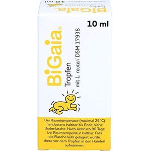 BiGaia Druppels van 10 ml, met de natuurlijke melkzuurbacterie L. reuteri ter ondersteuning van de darmflora, veilig gebruik voor zuigelingen vanaf de geboorte