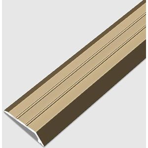 Drempelstrip, Vloerovergangsstrip Aluminiumlegering Overgangsstrip Helling for vloer naar tapijt, Textuurrandbalk/Kantenreductiekap, Metalen scheidingsstrip for binnen(Gold)