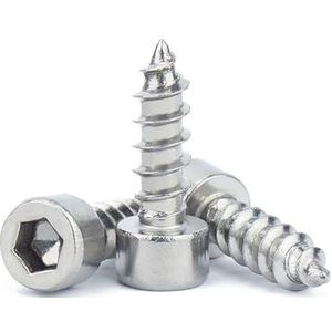 LJISEHG Lange inbusschroeven - 304 roestvrij staal zeskantige bolkop zelftappende houtschroeven for thuis/doe-het-zelf(20mm,M6-10Pcs)