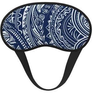 Blauw Polynesisch Maori Tribal Patroon Slaapmasker voor Vrouwen Mannen Oogmasker voor Slaaplicht Blokkerend Slaapmasker Blinddoek voor Flight Nap Zachte Ademende Reizen Oogbedekking voor Zijslaper
