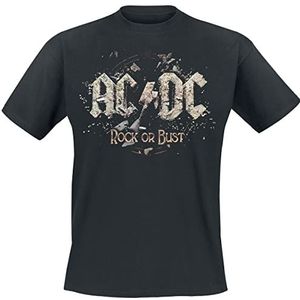 AC/DC Rock Or Bust T-shirt zwart 5XL 100% katoen Band merch, Bands