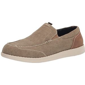 Nunn Bush Men's Brewski Canvas Moccasin Toe Slip-On Comfortable & Lightweight Loafer, Stone, 11 Wide