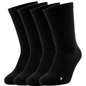 Vitopia 4 paar gezondheidssokken voor diabetici, zonder rubberen band, voor heren en dames, extra brede schacht in brede trechtervorm, bijzonder adervriendelijk, zwart, 43/46 EU