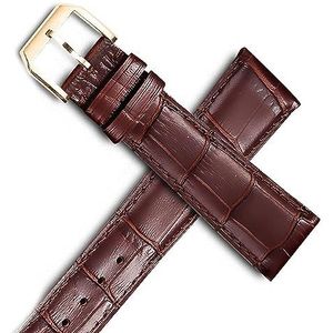 INSTR Lederen Horloge Armband Voor IWC PILOT WATCHES PORTOFINO PORTUGIESER Mannen Band Horloge Band Accessorie (Color : Brown-Gold Clasp1, Size : 21mm)