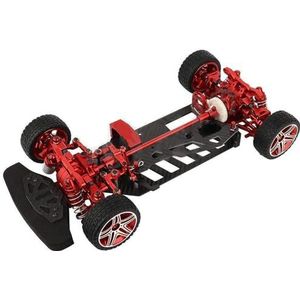 IWBR Frame Chassis Met Schokdempers Wielen Riem Drive Fit for Tamiya TT02 TT-02 1/10 RC Auto Verbeterde Onderdelen (Size : Red with Wheels B)