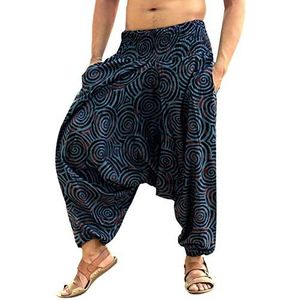Sarjana Handicrafts Indiase Etnische Mannen Vrouwen Katoen Harem Hippie Broek met Zakken voor Yoga, Blauw, One Size
