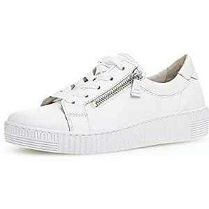 Gabor Low-Top sneakers voor dames, lage schoenen, uitneembaar voetbed, beste pasvorm, Wit 21, 39 EU