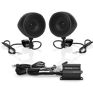 BOSS Audio Systems Bluetooth luidsprekersysteem MCBK420B - compacte Class D-versterker, weerbestendige 3-inch luidspreker, ideaal voor gebruik met ATV/motorfietsen