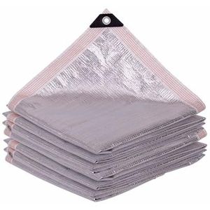 YTBHSHXZ, 99% schaduwnet, aluminium schaduwdoek, reflecterende zonwering, zilveren zeil met ringen(2x3m/6.56x9.86ft)