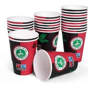 Inoverse Papieren bekers 200 ml, wegwerp coffee-to-go beker, kartonnen drinkbeker voor thee, koffie, wegwerpbeker, papieren beker, koffiekopjes, diameter 80 mm, 500 stuks