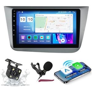 Android 14 Autoradio Navi voor S-eat Altea (2004-2015) 9 ""Schermradio met draadloze carplay Android Auto GPS Navigatieondersteuning Bluetooth 5.0 HIFI FM 5G-WiFi SWC MIC,M100s