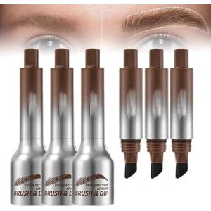 Maybelucky Wenkbrauwborstel, Brow-Fectie Hoekige Borstel & Dip-Chocolade, Natuurlijke Make-up Eye Brow Potlood, Anti-Smudge Wenkbrauw Make-upborstel, Draagbare Waterdichte Matte Wenkbrauwborstel Kit