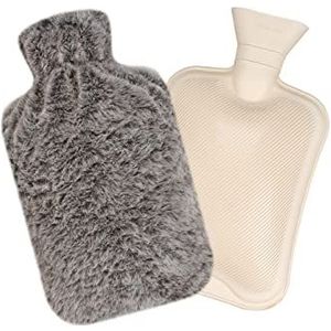 Warmwaterkruik met Zachte Hoes, 2 Liter Natuurlijk Rubber -BPA-Vrij - Duurzame Warmwaterzak voor Koude en Warme Therapie, Pijnverlichting Verwarmingskussen