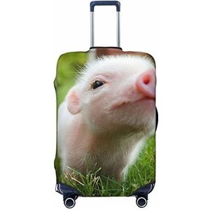 TOMPPY Naughty Pig Baby Gedrukt Bagage Cover Anti-Kras Koffer Protector Elastische Koffer Cover Past 45-32 Inch Bagage, Zwart, Small
