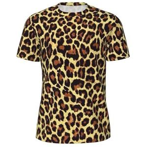 Sportshirt voor heren, met giraffe print, ademend, koel droog mesh, basislaag, top, korte mouwen, hardloopshirt, Zwart, S