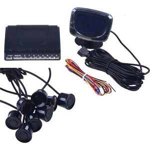 Sensoren Parkeersensor 1Set Parkeersensorenset Voor Auto's Display 4 Sensoren Voor Alle Auto's Achteruitrijhulp Achteruitrijradarmonitor Pdc Parkeersensor(8 black)
