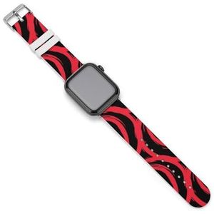 Abstracte rode roos bloemen unisex horlogeband compatibel met IWatch siliconen polsbandjes gezellige vervangende band 42 mm/44 mm