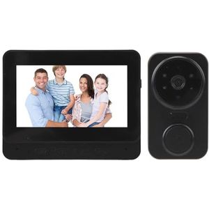 Video-deurbel-intercomsysteem, 1080P HD WiFi-deurbelcamera met Monitor, IR-nachtzicht, 2-weg Intercom, Slimme Video-deurbelcamera voor Thuishotel