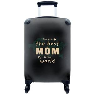 MuchoWow® Koffer - Quotes - You are the best mom in the world - Spreuken - Mama - Past binnen 55x40x20 cm en 55x35x25 cm - Handbagage - Trolley - Fotokoffer - Cabin Size - Print