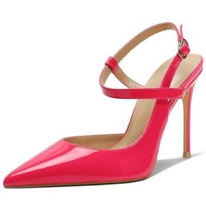 CHMILE CHAU Damesschoenen met hakken- elegante pumps voor dames-stiletto-sexy naaldhak - spitse teen gesloten avond-feest-luxe modieuze enkelriem 40-CHC-19, 4 roze, 37 EU