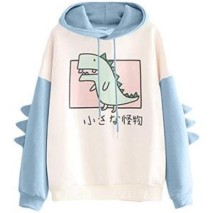 RUNYN Hoodie dames sweatshirt met capuchon Japanse stijl Kawaii karikatuur hoodie meisjes herfst en winter pullover voor feestjes reizen dagelijks gebruik