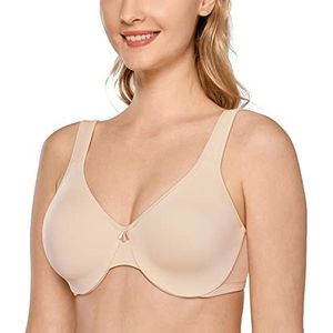 DELIMIRA Vrouwen Minimiser Volledige Dekking Onderdraad Naadloze Ondersteuning Minimizer BH Beige 70C