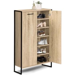 IDMarket - Schoenenkast 18 paar LUIS 2-deurs industrieel design