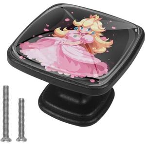 JYPLUSH voor Princess Peach Vierkante Lade Trekt met Schroeven (4 stuks) - ABS Glazen Kast Handgrepen 1.2x0.8x0.84"" - Moderne Keuken Kast Hardware