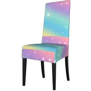 KemEng Regenboog pastel, stoelhoezen, stoelbeschermer, stretch eetkamerstoelhoes, stoelhoes voor stoelen