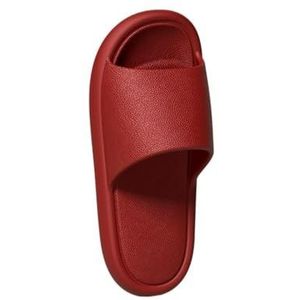Doucheschoenen, EVA dikke zool pantoffels for mannen en vrouwen - Zomerse binnenbadsandalen(Red,35 EU)