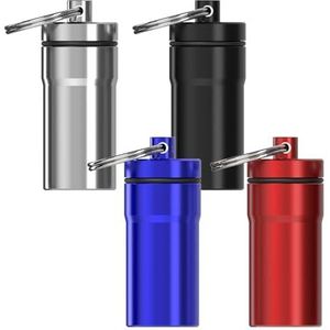 Adorila 4-pack draagtassen, draagbare oordopjes houder met sleutelhanger, waterdichte metalen draagtassen