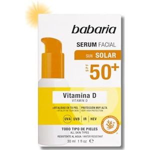 Babaria - gezichtsserum vitamine D zonnebrandcrème 50 | man en vrouw | anti-rimpel 30 ml | Spf 50 voor alle huid