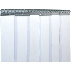 PVC strokengordijn, verticale lamellen 2x200mm, hoogte 2,5m x breedte 1,95m, voorgemonteerd, gegalvaniseerd, stabiel gordijn, PVC verticale lamellen