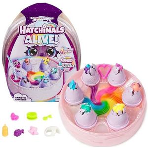 Hatchimals Levend regenboog broederij speelgoed met 6 minifiguren in kleur onthullende eieren en 10+ accessoires, voor meisjes en jongens vanaf 3 jaar