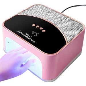 LED UV-lamp for nagels, snel drogende gelnagellak, hars, 4 timer, diamantontwerp, 45 UV-manicurelamp, droogmachine(Pink)